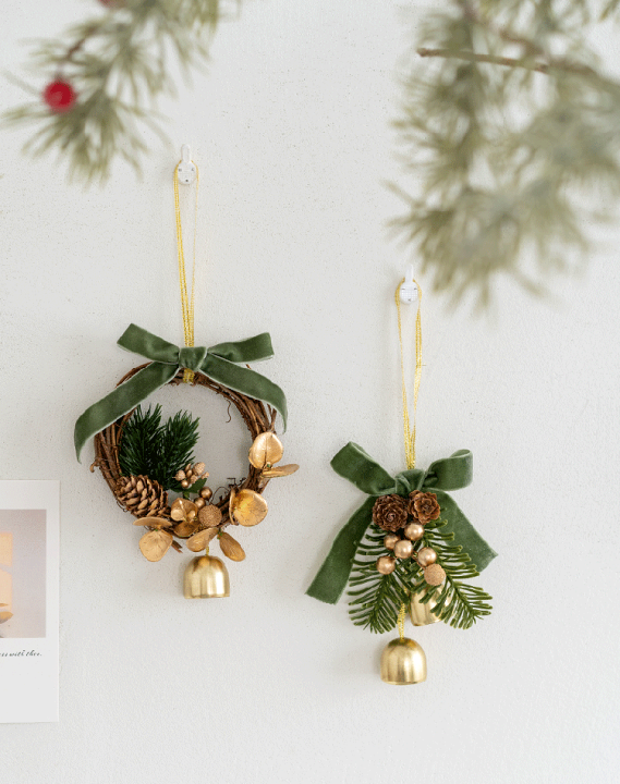 楽天市場】クリスマス ベルオーナメント 赤 緑 松ぼっくり 松の葉