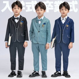 【レビュー特典】入学式 スーツ 男の子 120 ネイビー 小学校卒業式 男の子 スーツ ブラック ブルー 細身 おしゃれ ゆったりサイズ ウエストゴム 七五三 お受験 入学式 卒園式 結婚式 発表会 演奏会 100 110 120 130 140 150 160 170