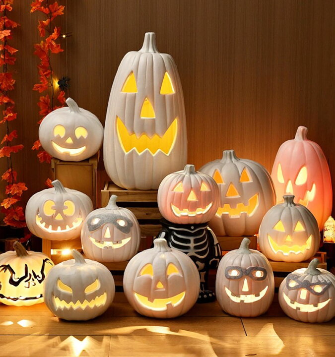 楽天市場】ハロウィン かぼちゃライト カボチャ 白色 パンプキン 