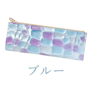 本革 ステンドグラス ペンケース 筆箱 レザー ペン入れ コンパクト スリム 文具 筆記用具 ふで箱 収納 革 上品 かわいい お洒落 高級 ペン ケース