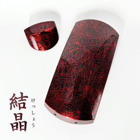 津軽三味線用【 胴掛・天神セット メタリック エアブラシ -結晶- 赤 (紐付) 】胴掛け紐付き