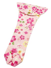 【 撥型撥入れ (大) 小紋 】バチ型カバー 地唄三味線用 桜柄
