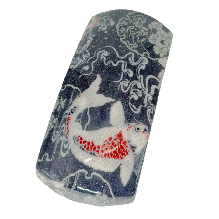 津軽三味線用　胴掛け・天神セット ジェルコーティング ラメ入り 胴かけ 楽天市場】津軽三味線用【 胴掛・天神セット レジン仕上げ (紐付