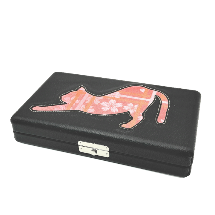 楽天市場】津軽三味線用【 2丁撥入れ -楓凛- 黒 】ネコ バチ入れ