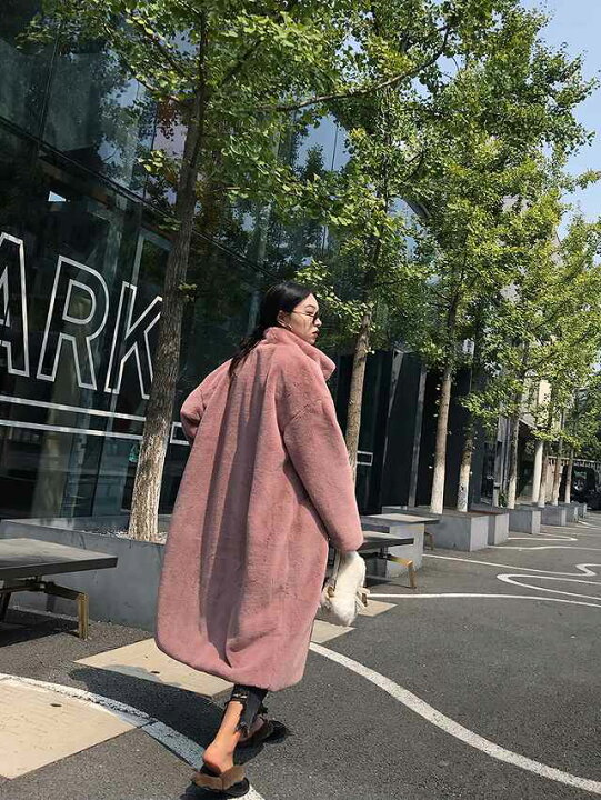 楽天市場】ファーコート アウター レディース黒 フェイクファー 