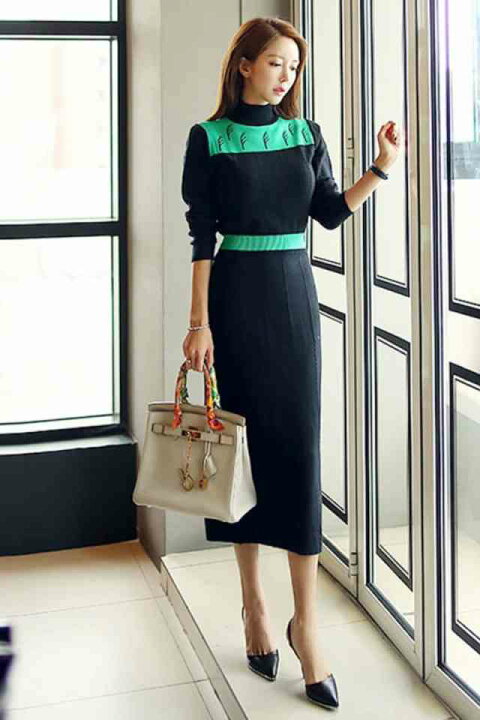 楽天市場 ワンピース レディース ニットワンピース 秋冬 ロングワンピース 長袖 秋 ニット ワンピース 大きいサイズ ワンピース ひざ丈 大人可愛い 可愛い かわいい おしゃれ 普段使い バイカラー 上品 甘め 清楚 個性的 Tresor Clothes 楽天市場店