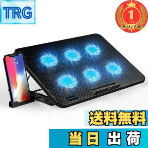 【送料無料】【楽天ランキング1位獲得】LiANGSTAR ノートパソコン冷却パッド 6つ冷却ファン ノートPCクーラー 7段階高さ 角度調整 風量調節 冷却台 2つUSBポート 静音 スマホンスタンド付き 最
