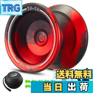 【送料無料】WATIEOBOO レスポンシブ ヨーヨス 子供 大人 初心者向け プロフェッショナル 反応しない メタル ヨーヨー 上級者向け ベアリングアクセサリー+取り外しツール付き - ブラック+レッ