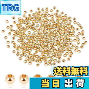 �y���������zPH PandaHall 3mm 14K �����b�L�r�[�Y 300�� ���炩 �ۂ��r�[�Y ���^���r�[�Y ������ �X�y�[�T�[�r�[�Y �u���X���b�g �l�b�N���X �W���G���[ �H�|�i��� �V�[�����X �{�[���r�[�Y