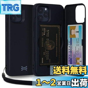 【送料無料】TORU CX PRO iPhone 12/12 Pro ケース カード 収納背面 3枚 カード入れ カバ? (ストラップ, ミラー 含ま) - アイフォン12 Pro 用 / アイフォン12 用 - ブラック
