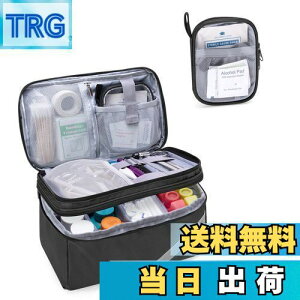【送料無料】Trunab メディカルバッグ 救急バッグ 二層式 医療バッグ 家庭用 救急箱 (ブラック)