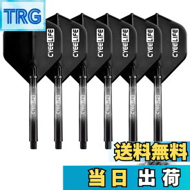 【送料無料】CyeeLifeダーツとPCヒンジセット、金属Oリング12個付き,ダーツパーツ、6点セット (ブラック, 48mm) (ブラック, 48mm)