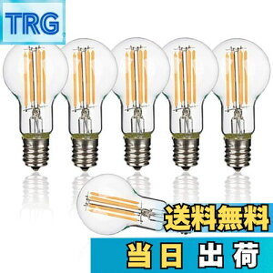 【送料無料】共同照明 「6個セット」フィラメント LED電球 E17 60W形相当 エジソン クリア電球 GT-A40-T4W-6B 電球色 一般電球 600lm ミニボール形 シャンデリア用 広配光 レトロ インテリア 間接照