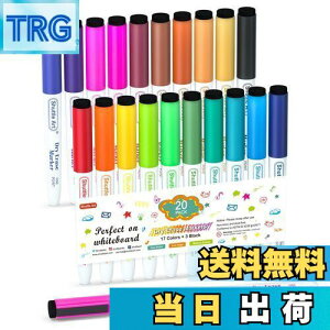 【送料無料】Shuttle Art ホワイトボードマーカー 消せるマーカーペン 20色セット 磁気 マグネット付 イレーサー付 ホワイトボード用 ガラス/プラスチック/LED看板に書ける オフィス 作業現場