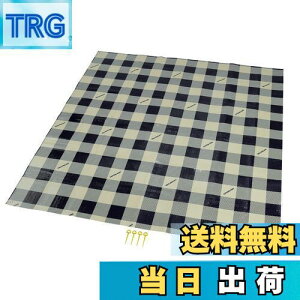 【送料無料】キャプテンスタッグ(CAPTAIN STAG) レジャーシート マット クッションレジャーシート 180×180cm 厚さ1mm 約2畳 収納バッグ付き ピン4本付き ギンガムチェック UB-3062