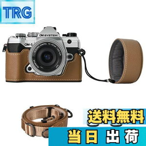 【送料無料】VOVMOEYA カメラケース For Olympus OM-5/OM-D E-M5 III,OM-5ボディケース For Olympus E-M5 IIIカメラケース OM5 カメラ保護カバー PUレザー D状ネジ穴付き 底面開閉 電池交換 全面保護 ストラップ