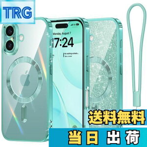 【送料無料】Meifigno iPhone 16 ケース キラキラペーパー付き MagSafeに対応 黄ばみなし 耐衝撃 磁力強い ワイアレス充電 ストラップ 透明 可愛い クリア 6.1インチ ティール