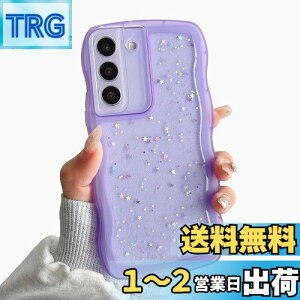 【送料無料】QLTYPRI Galaxy S21 ケース クリア TPU カバー ウェーブ おしゃれ 韓国 可愛い ウェーブ グリッター 透明 薄型 軽量 耐衝撃 滑り止め (SC-51B / SCG09) スマホケース ワイヤレス充電対応 ス