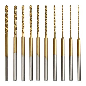 【送料無料】KIMLONTON チタンコートミニルーター小径ドリル ミニツイストドリルビット 0.6mm 0.8mm 1.0mm 1.2mm 1.3mm 1.5mm 1.6mm 1.8mm 2.0mm 2.2mm 10種セット マイクロドリル 標準コレット2.35mm対応で長寿命