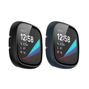 yzLICHIFIT Fitbit Versa 3/SensepیP[X Jo[ PCt[ KXtB ̉ X}[gEHb`Jo[ EȒP ϏՌ h~y  ANZT[