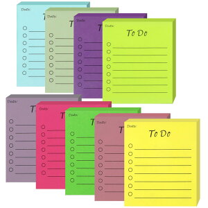 【送料無料】Toplive ToDoリスト付箋 罫線入り付箋 罫線入りメモ帳 粘着メモ ふせん 罫線 ノート デイリープランナー リマインダー チェックリスト 書ける 強粘着性 冷蔵庫 仕事プランナー 日