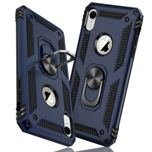 �y���������ziPhone XR �P�[�X �����O �ϏՌ� �Ռ��z�� ���h�~ �S�ʕی� �J�����ی� �X�^���h�t�� TPU+PC�o���p�[ �w��h�~�΍� ��d�\�� 360�x��] �h�o �ԍڃz���_�[�Ή� ���ϖh�~ �ČRMIL�K�i 