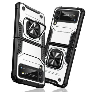 �y���������zTMUJWS Samsung Galaxy Z Flip4 �P�[�X �����O �Ռ��z�� �ϏՌ� TPU+PC�o���p�[ ��d�\�� �ČRMIL�K�i �S�ʕی�J�o�[ ����h�~ �ԍڃz���_�[�Ή� �C�菝�h�~ ����~�� �y�� ���^ �M�����N