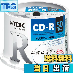 �y���������zTDK �f�[�^�pCD-R 700MB 48�{���Ή� �z���C�g���C�h�v�����^�u�� 50���X�s���h�� CD-R80PWDX50PE
