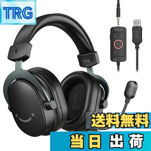 yzFIFINE Q[~OwbhZbg 7.1TEhTEh L 3.5mm/USBڑ 50mmhCo[ ESw}CNt PC/X}z/Nintendo Switch/PS4/PS5ɑΉ ʒ߉\ ^ Q[ 