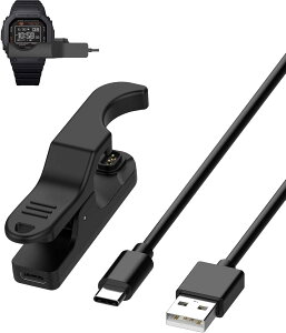 【送料無料】For G-SHOCK DW-H5600 腕時計 対応 充電ケーブル 充電器【KONXISA】腕時計 USBケーブル 高耐久 軽量 小さい 持ち運び便利(1本/ブラック)