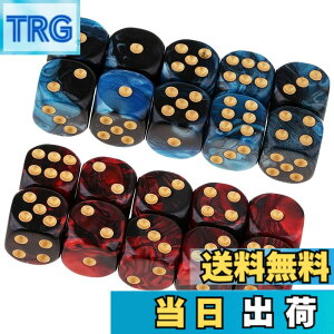 �y���������zYourandoll 20�� ���ʑ̃_�C�X D6�T�C�R�� 6�ʃ_�C�X16mm Dungeons and Dragons DND TRPG MTG�_�C�X �Ȃǃe�[�u���Q�[���p (�u���[ �u���b�N+���b�h�u���b�N)