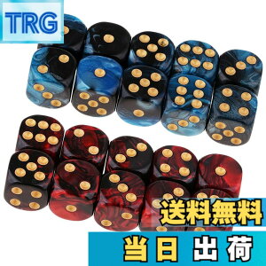 �y���������zYourandoll 20�� ���ʑ̃_�C�X D6�T�C�R�� 6�ʃ_�C�X16mm Dungeons and Dragons DND TRPG MTG�_�C�X �Ȃǃe�[�u���Q�[���p (�u���[ �u���b�N+���b�h�u���b�N)
