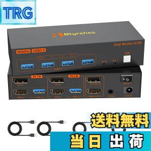 �y���������z4K HDMI DisplayPort KVM�X�C�b�` 2����2�o�� KVM �ؑ֊� �p�\�R��2�䃂�j�^�[2��؂�ւ� 4��USB 3.0�|�[�g �L�[�{�[�h/�}�E�X/�v�����^�[/���̃f�o�C�X�Ή� �p�\�R���ؑ֋@ PC �ؑ֋@ US