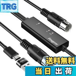 �y���������zFasgear USB-C MIDI�P�[�u�� 1.8m MIDI to USB �ϊ��A�_�v�^�[ �o���� ���o�� �Ή� ���y�L�[�{�[�h �d�q�s�A�m PC Mac iPad iPhone Android Windows macOS iOS �Ή� �t��USB-A�A�_�v�^�[ �F�F�u���b�N///�z