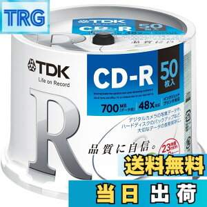 �y���������zTDK �f�[�^�pCD-R 700MB 48�{���Ή� �z���C�g���C�h�v�����^�u�� 50���X�s���h�� CD-R80PWDX50PE