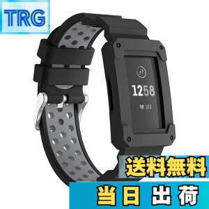 �y���������zGOSETH Fitbit Charge 4/Fitbit Charge 3�p�o���h �P�[�X�t�� ��U�h�~�ی�t���[���t���V���R���X�g���b�v Fitbit Charge 3/SE/Charge 4����уX�y�V�����G�f�B�V�����p (�u���b�N&�O���[) �F�F�u