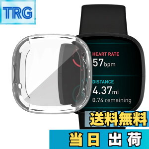 �y���������zFitbit Versa 3 �P�[�X Fitbit Sense �\�t�g�P�[�X�yELMK�z�S�ʕی� �ϏՌ� �_�炩�� ���b�L �E���ȒP TPU �E�I�b�` �ی�P�[�X �����^ �J�o�[ �F�F�N���A�A�T�C�Y�FFitbit Versa 3/Sense