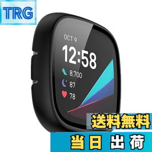 �y���������zLICHIFIT Fitbit Versa 3/Sense�p�ی�P�[�X �J�o�[ PC�t���[�� �����K���X�t�B���� ��̉� �X�}�[�g�E�H�b�`�J�o�[ �E���ȒP �ϏՌ� ���h�~�y�� ������� �A�N�Z�T���[ �F�F�u���b�N