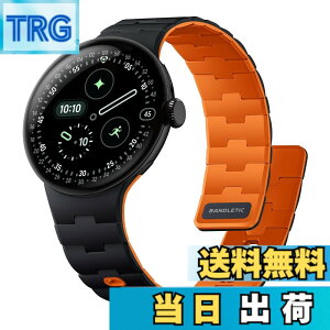 �y���������z[Bandletic] 2026 �V�^ Google Pixel Watch �o���h - Pixel Watch 1�E2�E3�E4 (41mm�E45mm) �Ή� N54���΃o���h �}�O�l�b�g���V���R�� �j�����p �X�|�[�c�p �y�� �F�F�u���b�N/�I�����W�A�T�C�Y�Fpixe