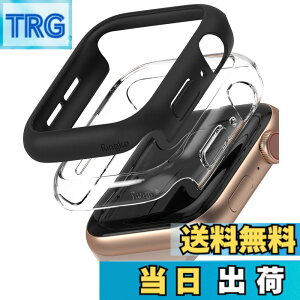 �y���������zJP - Ringke Apple Watch Series 6 / 5 / 4 / SE 40, 44mm Slim �F�FClear & Matte Black (2P)�A�T�C�Y�F[6 / 5 / 4 / SE 44mm]
