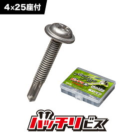 ドリルビス SUS410 4×25mm 座付 細目 70本入 ステンレスビス シンワッシャー ドリルネジ 鉄板ビス 通販 業務用工具 バッチリビス B-DSW425SP