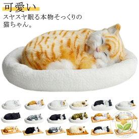 呼吸して眠るリアルな猫のぬいぐるみ ねこ ぬいぐるみ リアル 本物 そっくり ペット すやすや眠る お腹が上下する 動く ペットロス ベッド付き アレルギー 癒し 動物 アニマル 動物 アニマル 子供 彼女 母 誕生日 新年 ギフト プレゼント