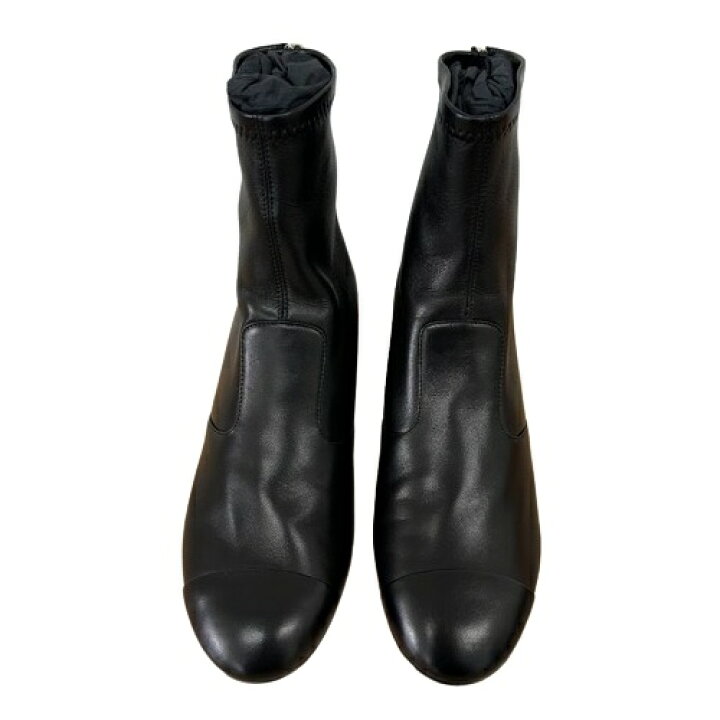 楽天市場】CHANEL シャネル 23AW G39160 バックジップ ショートブーツ  