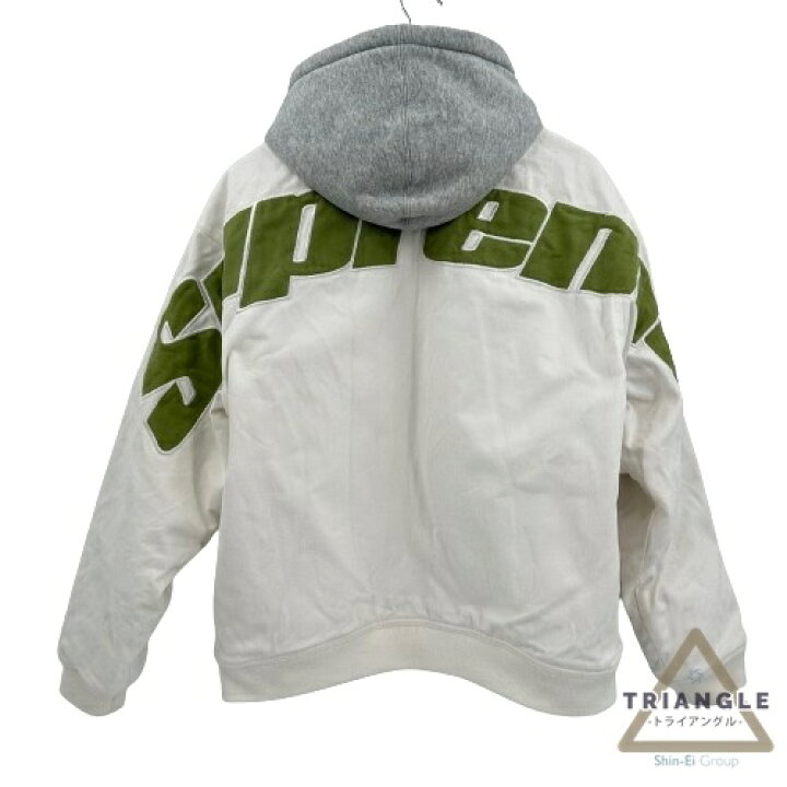 楽天市場】Supreme シュプリーム Hooded Twill Varsity Jacket White M 