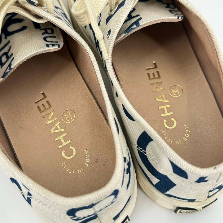楽天市場】CHANEL シャネル バイシーライン キャンバススニーカー 