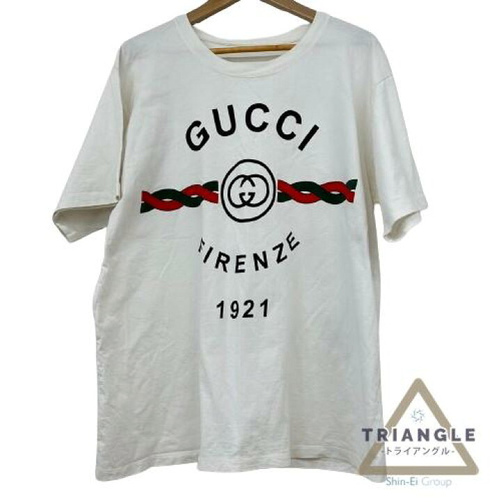 楽天市場】GUCCI グッチ 677425 プリント Tシャツ ホワイト サイズL 