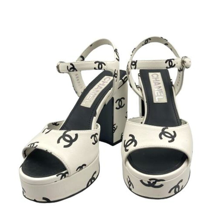 楽天市場】CHANEL シャネル ココマーク サンダル 22SS ホワイト 35C  