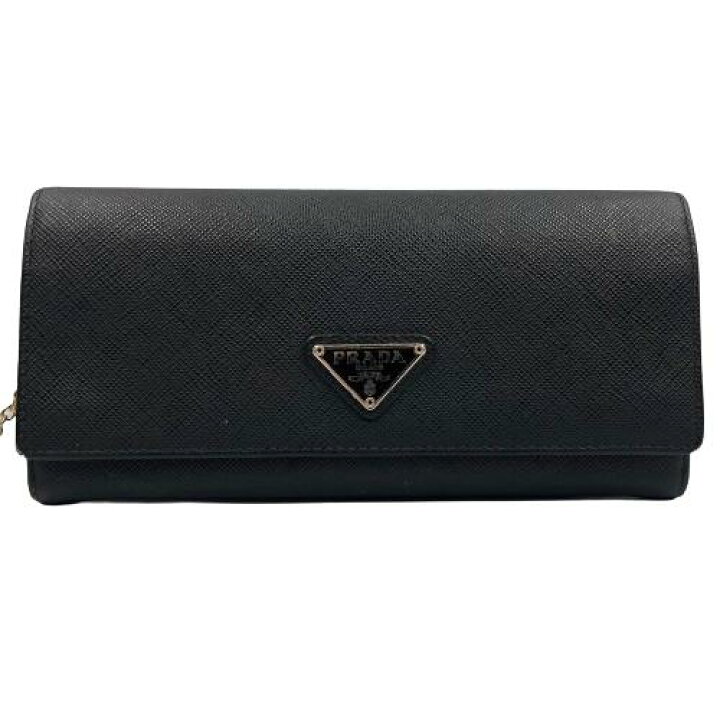 楽天市場】PRADA プラダ サフィアーノ 長財布 ブラック パスケース付き  
