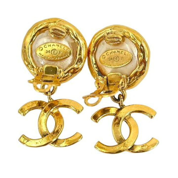 楽天市場】CHANEL シャネル イヤリング 94P ココマーク フェイクパール 