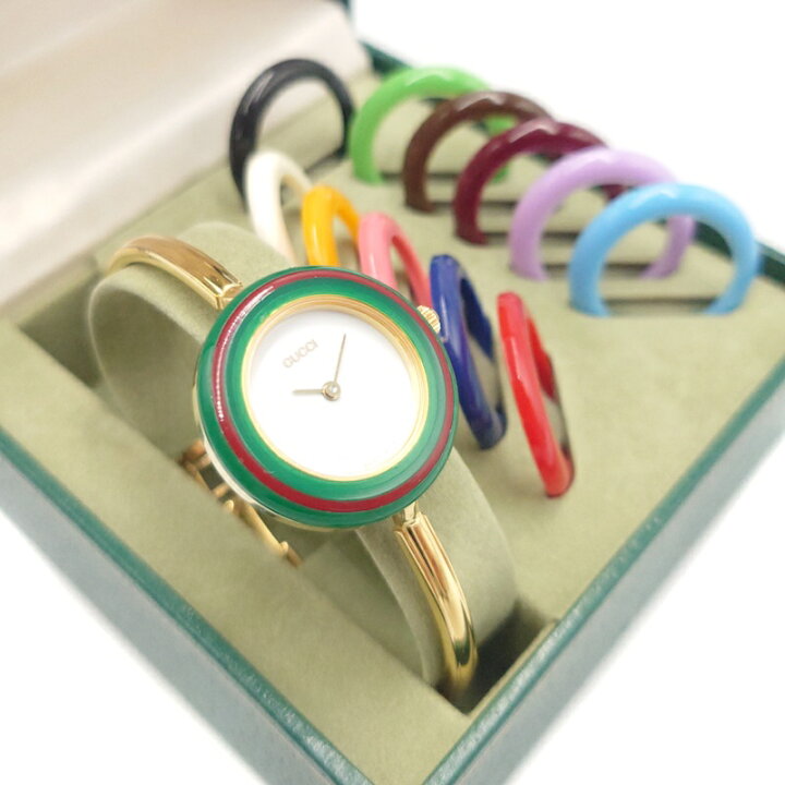 楽天市場】GUCCI グッチ チェンジベゼル 腕時計 11/12.2 金メッキ  